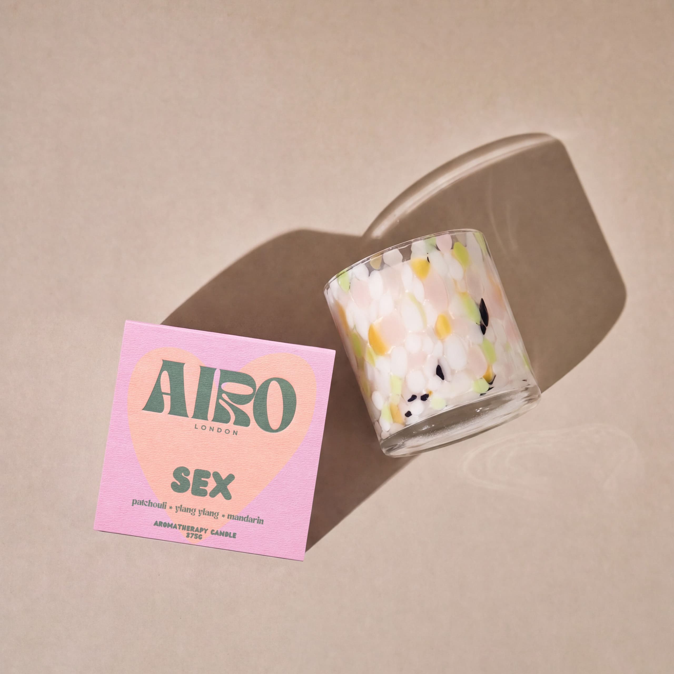 The Seductive Candle and its box, seen from above